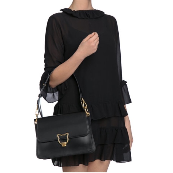 KARL LAGERFELD Kat Lock Leather crossbody 2 way bag - Picture 4 of 11